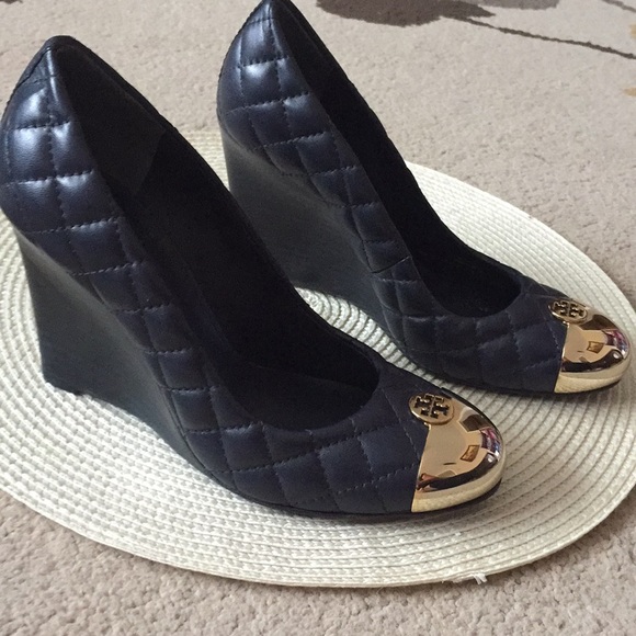 tory burch quilted wedge